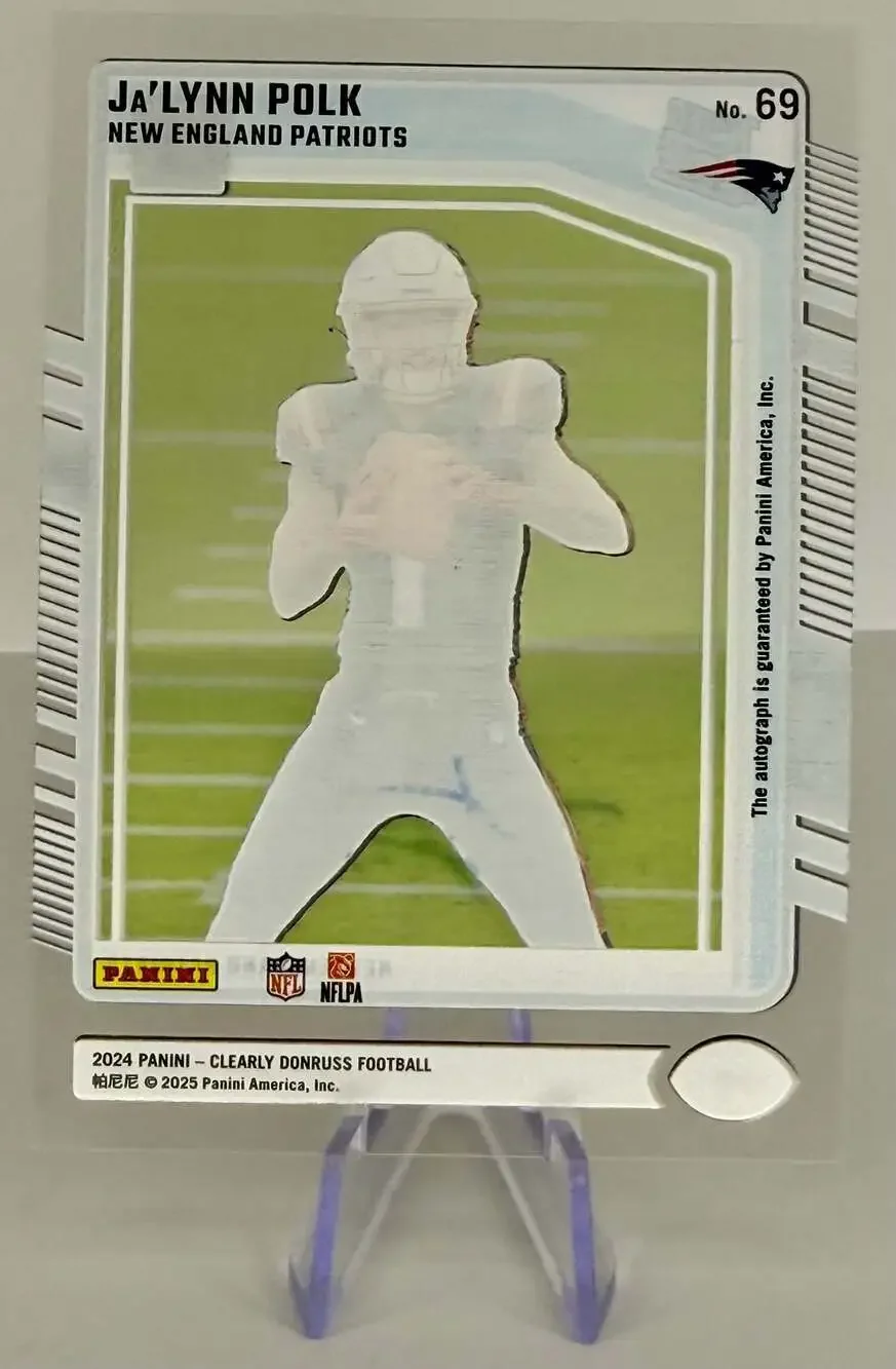 2024 Panini Clearly Donruss Ja'Lynn Polk Rated Rookie Autograph Card